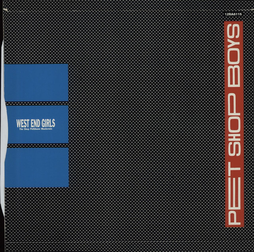 Pet Shop Boys West End Girls - Non-Die-Cut - Black/White Pic Label UK 12" vinyl single (12 inch record / Maxi-single) PSB12WE04192