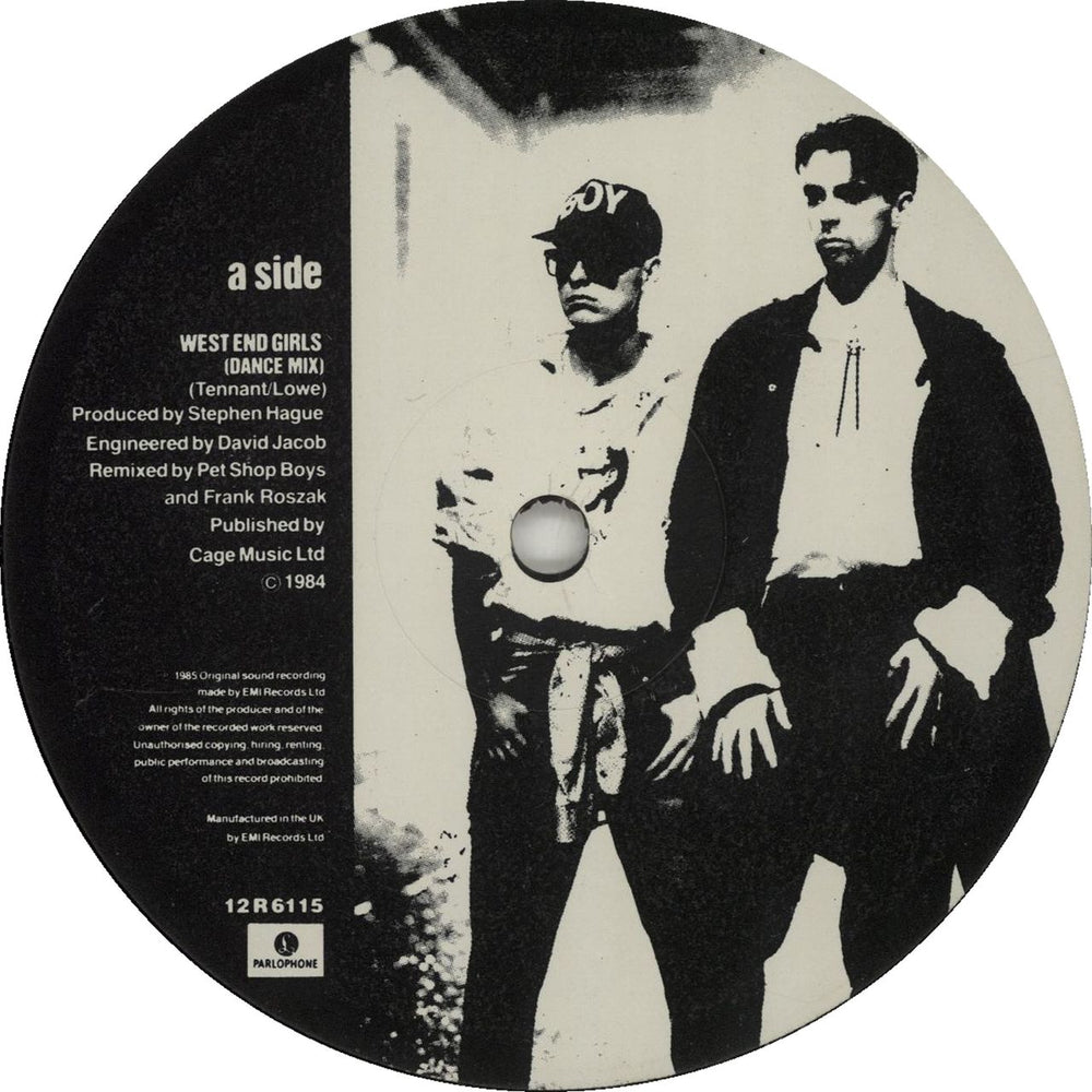 Pet Shop Boys West End Girls - Small Pic Label UK 12" vinyl single (12 inch record / Maxi-single) PSB12WE04183