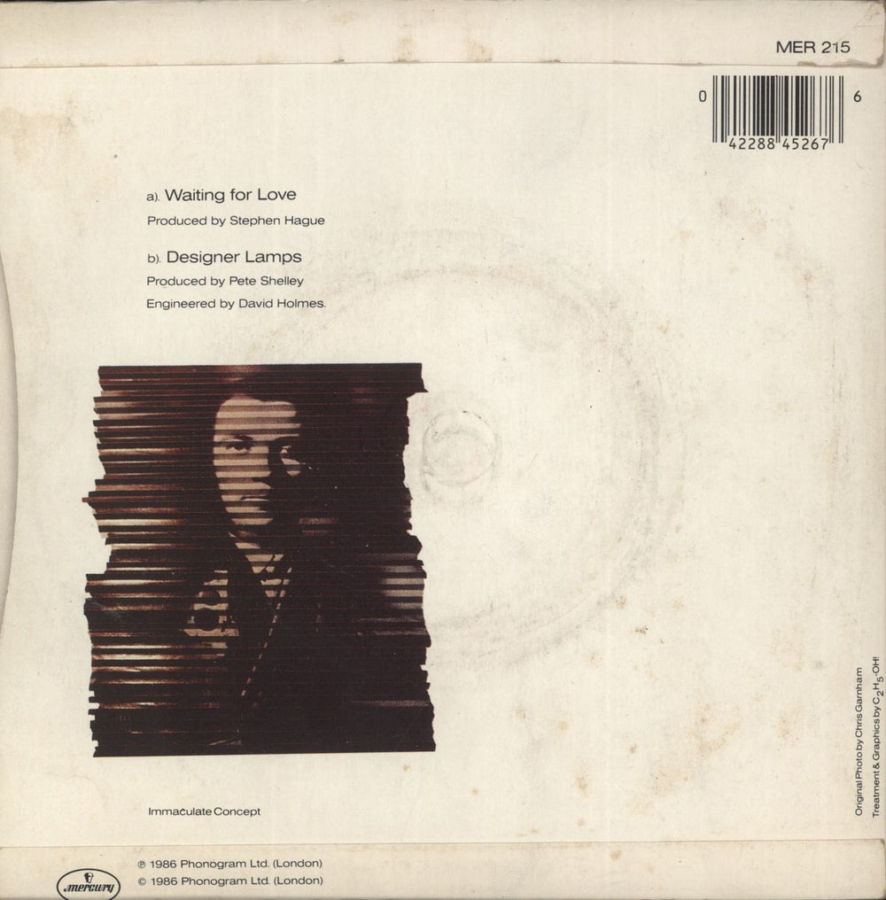 Pete Shelley Waiting For Love UK 7" vinyl single (7 inch record / 45) 042288452676