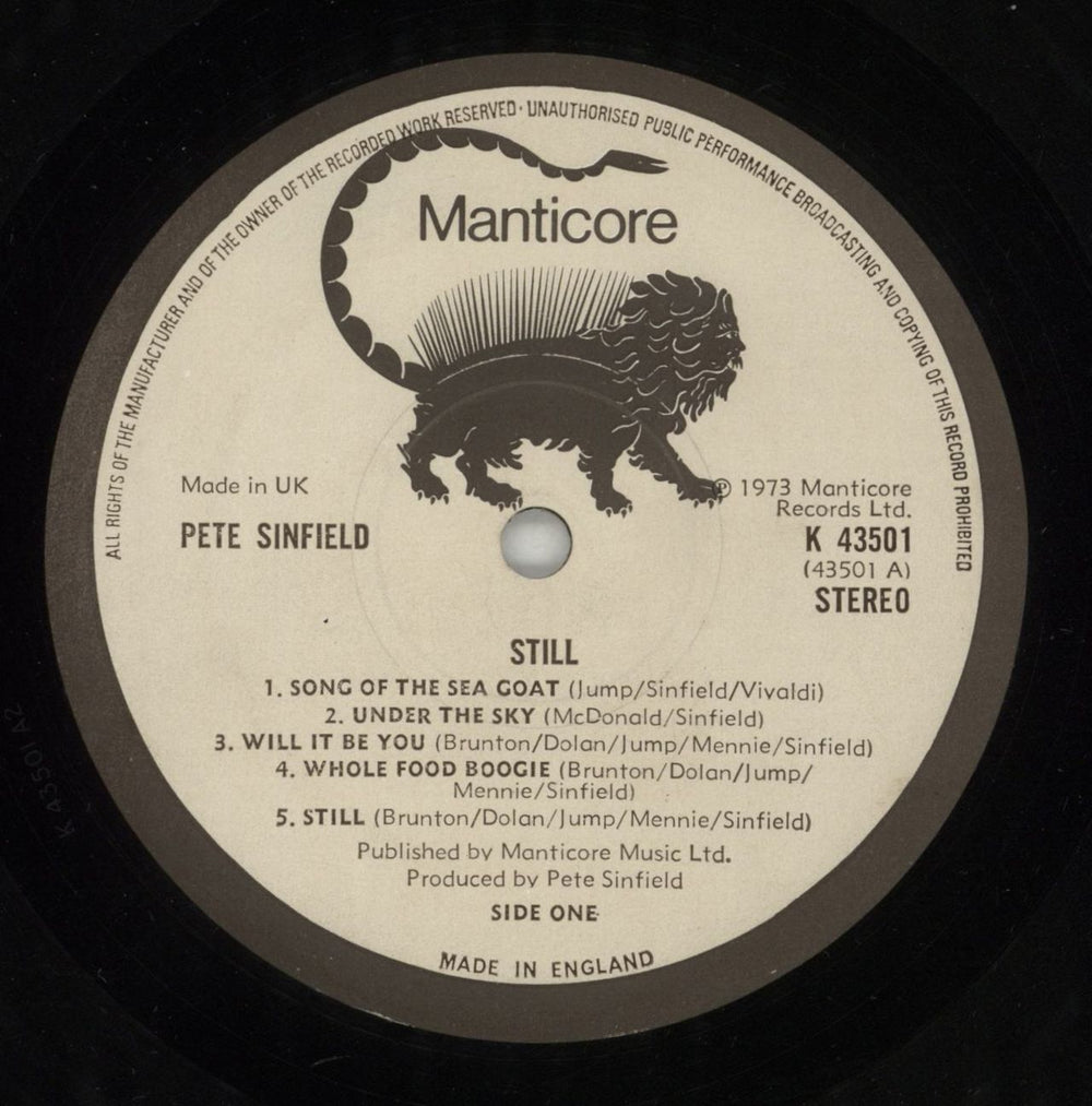 Pete Sinfield Still - Blue Sleeve - Ex UK vinyl LP album (LP record) PSFLPST660411