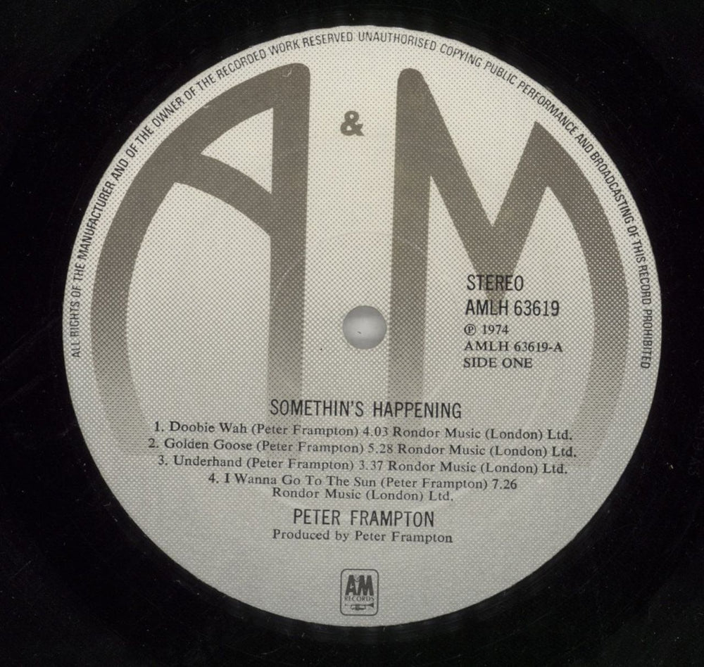 Peter Frampton Somethin's Happening UK vinyl LP album (LP record) PFRLPSO272636
