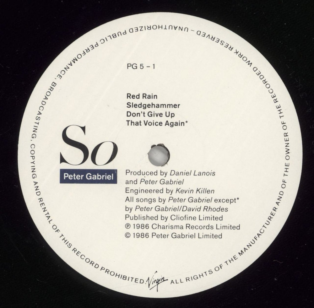 Peter Gabriel So - shrink - EX UK vinyl LP album (LP record) GABLPSO875006