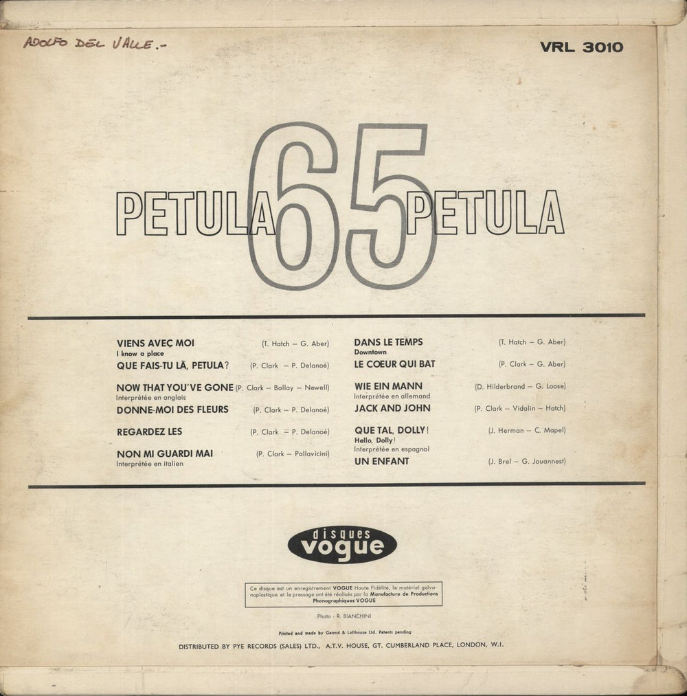 Petula Clark Petula 65 UK vinyl LP album (LP record)