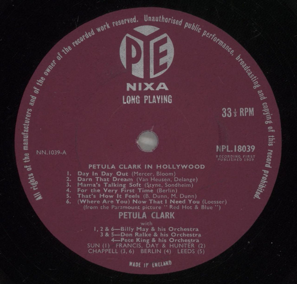 Petula Clark Petula Clark In Hollywood - EX UK vinyl LP album (LP record) PTCLPPE876054