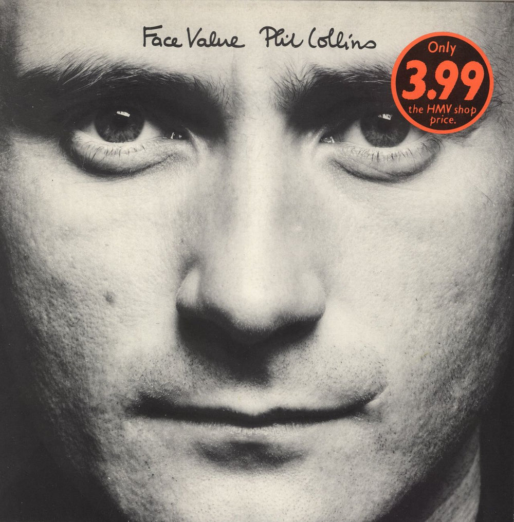 Phil Collins Face Value - Price Sticker UK vinyl LP album (LP record) V2185