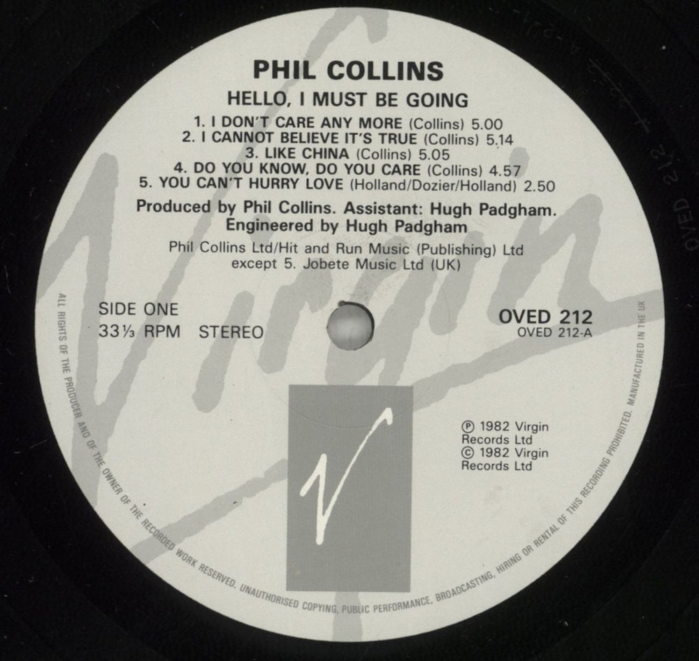 Phil Collins Hello, I Must Be Going! UK vinyl LP album (LP record) COLLPHE567194