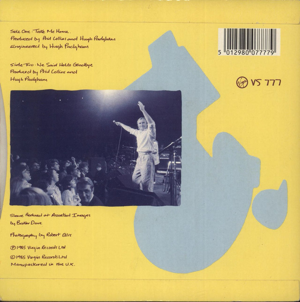 Phil Collins Take Me Home UK 7" vinyl single (7 inch record / 45) 5012980077779