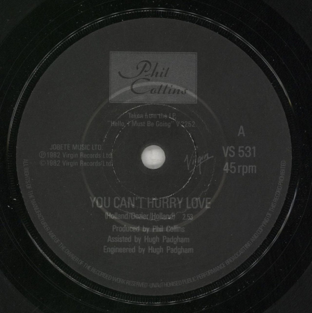 Phil Collins You Can't Hurry Love UK 7" vinyl single (7 inch record / 45) COL07YO564513