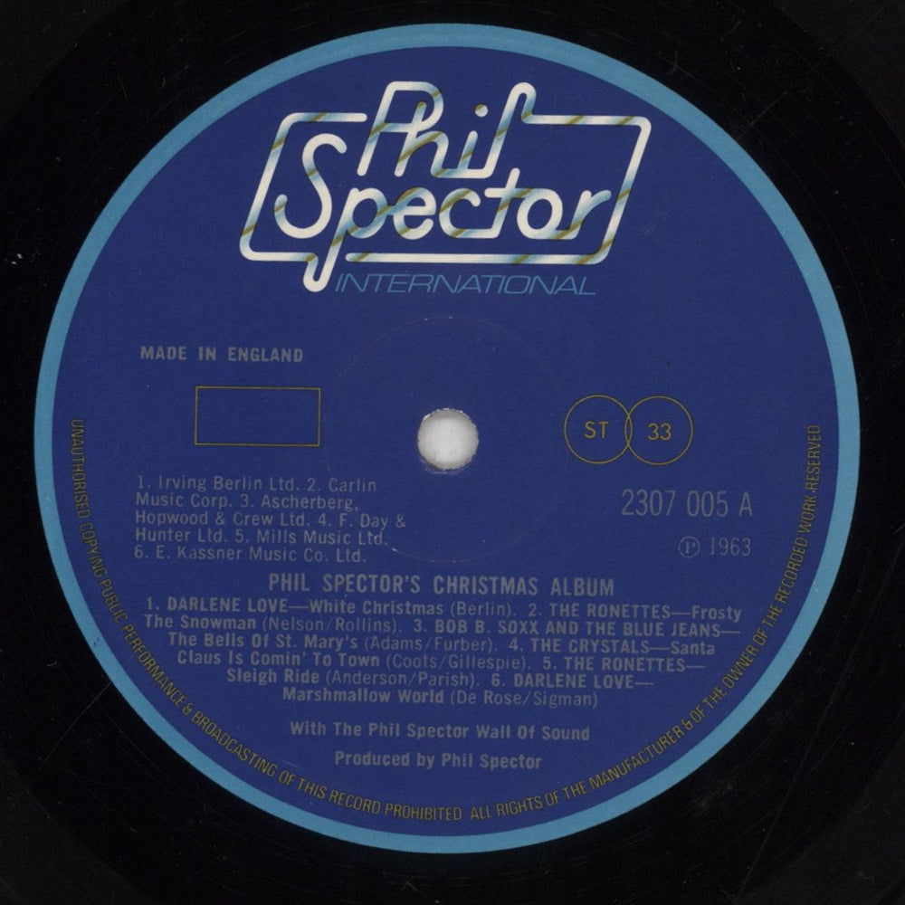 Phil Spector Phil Spector's Christmas Album UK vinyl LP album (LP record) PSPLPPH82012