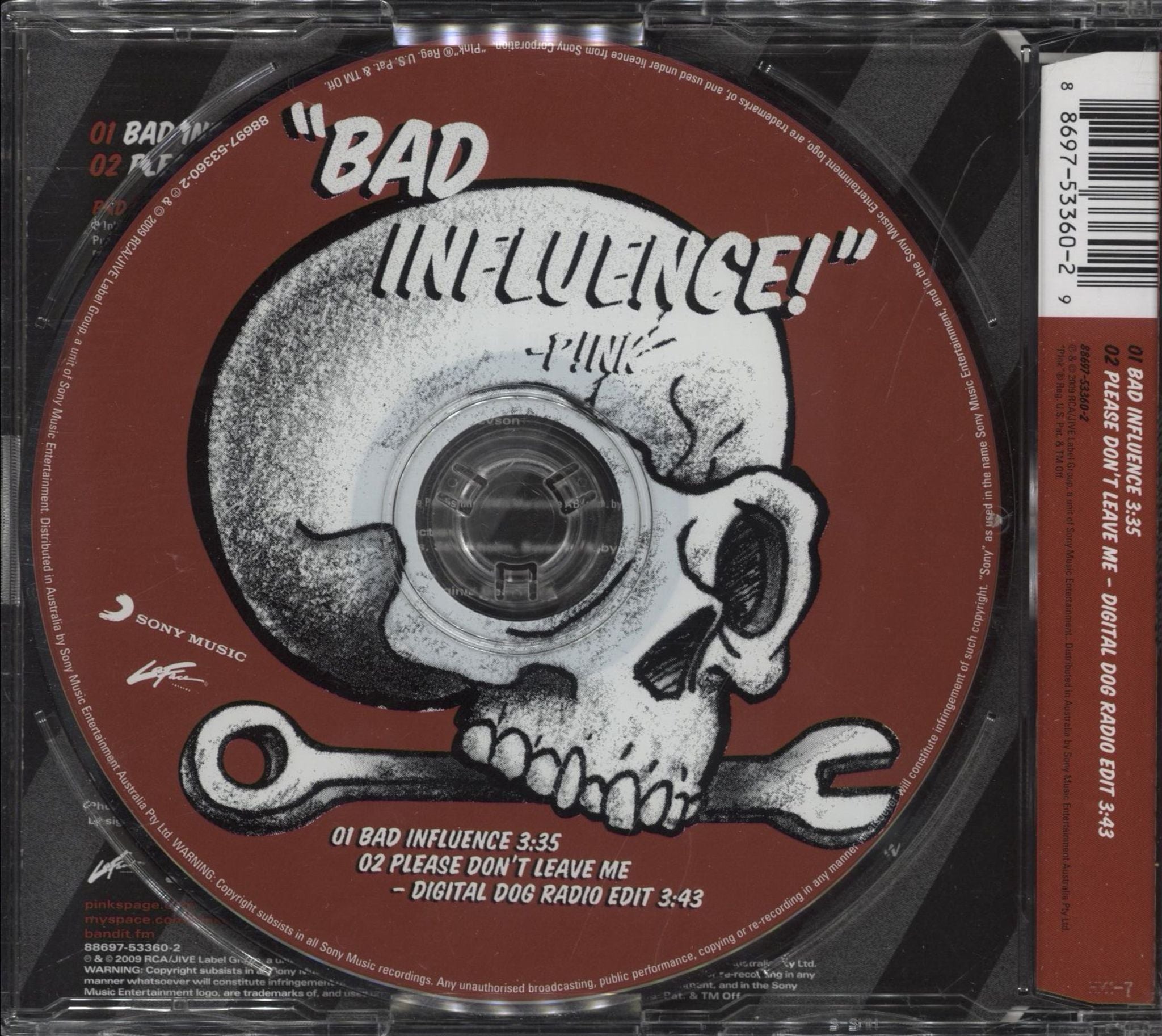 Pink Bad Influence Australian CD single (CD5 / 5\") P-KC5BA891796