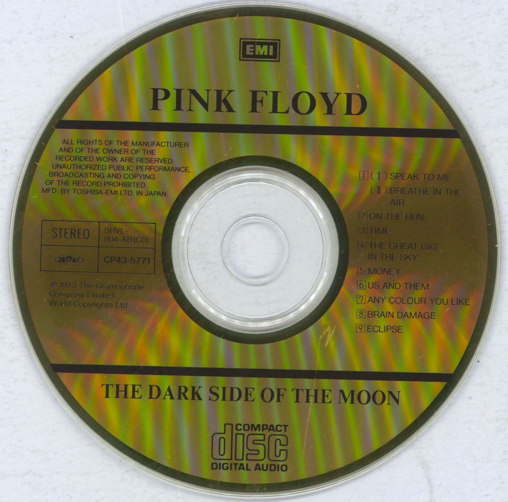 Pink Floyd The Dark Side Of The Moon + OBI - EX Japanese CD album (CDLP) PINCDTH821151