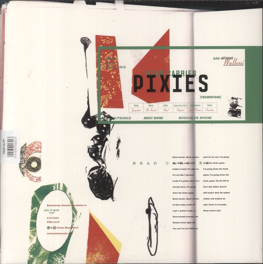 Pixies Head Carrier - 180gm Green Vinyl - Sealed French vinyl LP album (LP record) 5414939943003