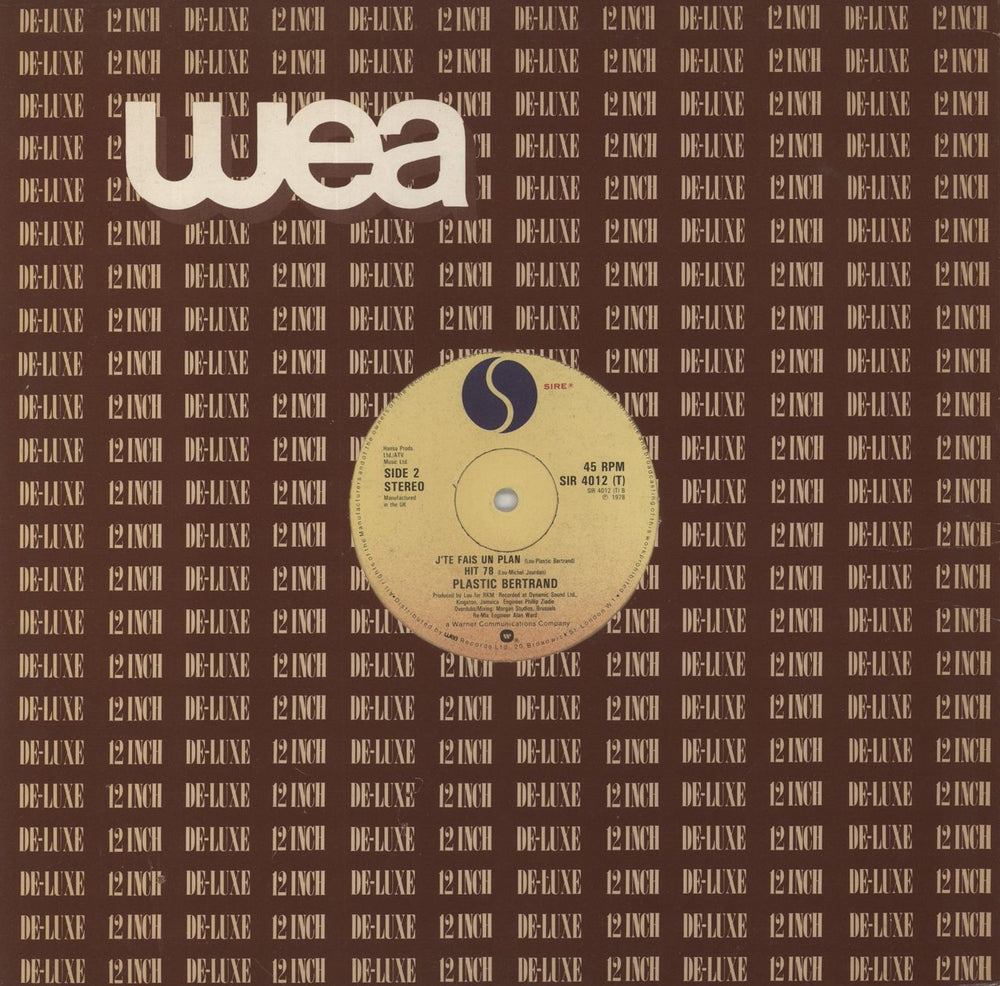 Plastic Bertrand Tout Petit La Planete UK 12" vinyl single (12 inch record / Maxi-single)