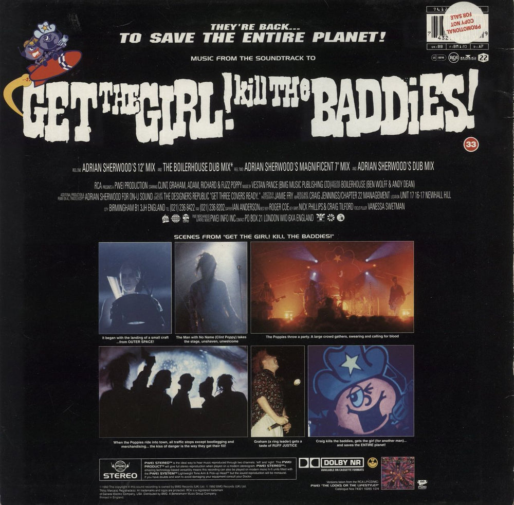 Pop Will Eat Itself Get The Girl! Kill The Baddies!- Promo With Poster & Press Release Flyer UK Promo 12" vinyl single (12 inch record / Maxi-single) 743211288019