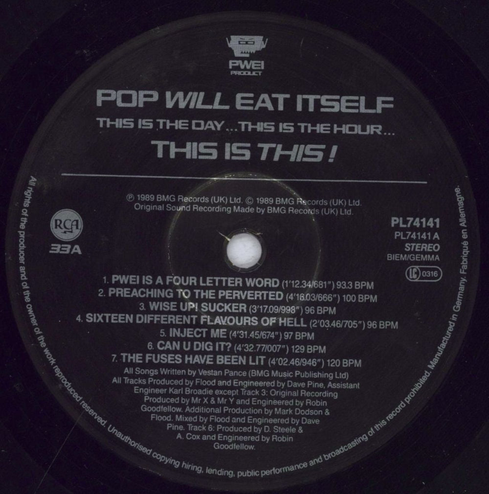 Pop Will Eat Itself This Is The Day...This Is The Hour...This Is This! UK vinyl LP album (LP record) PWELPTH837104