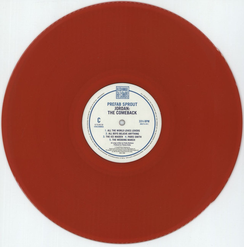 Prefab Sprout Jordan: The Comeback - Red & Blue Vinyl - National Album Day 2024 UK 2-LP vinyl record set (Double LP Album)