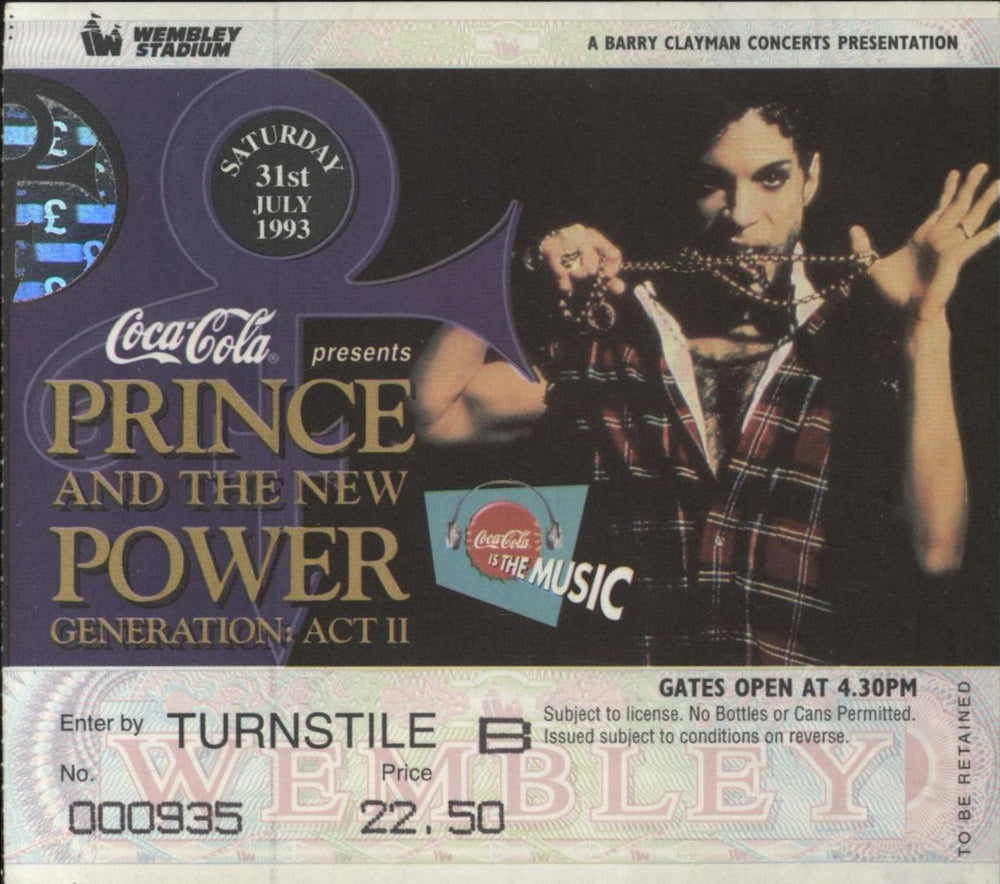 Prince Act II + Ticket Stub UK tour programme PRITRAC828484