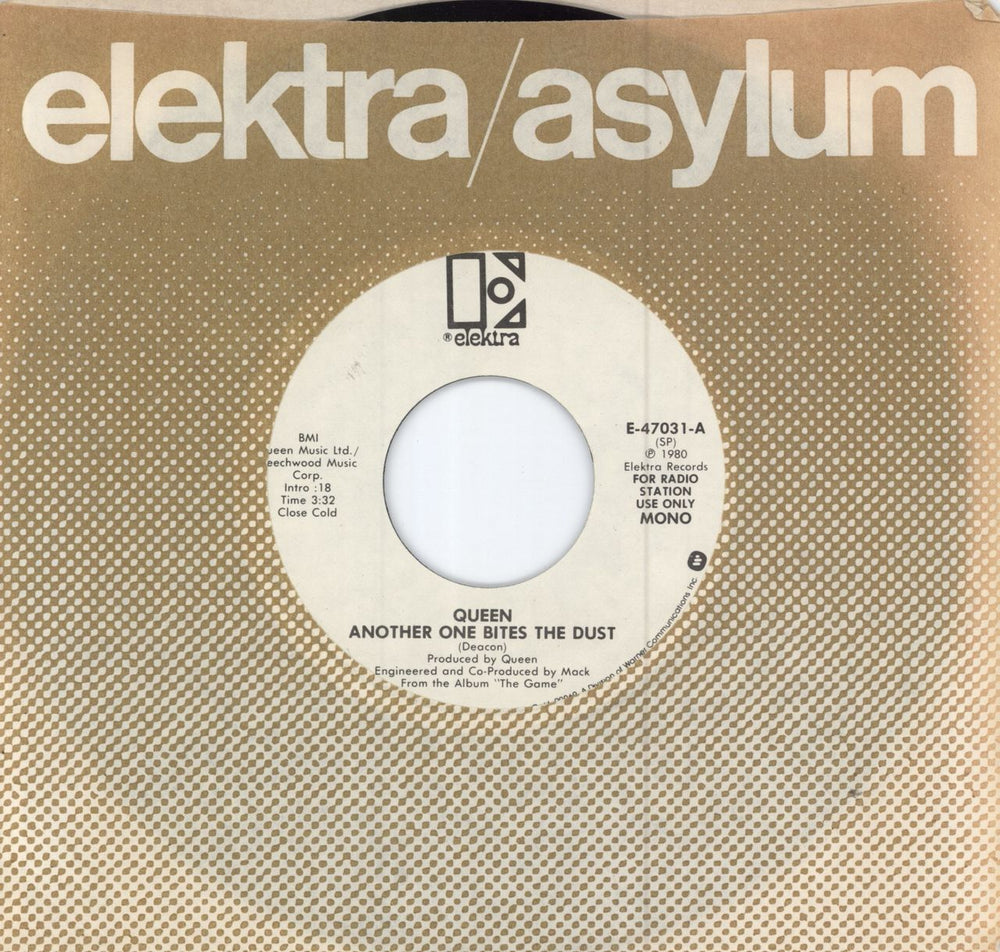 Queen Another One Bites The Dust - SP US Promo 7" vinyl single (7 inch record / 45)