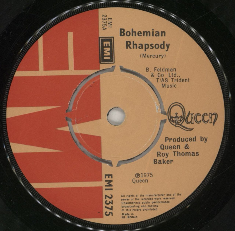 Queen Bohemian Rhapsody - P/S UK 7" vinyl single (7 inch record / 45) QUE07BO68106