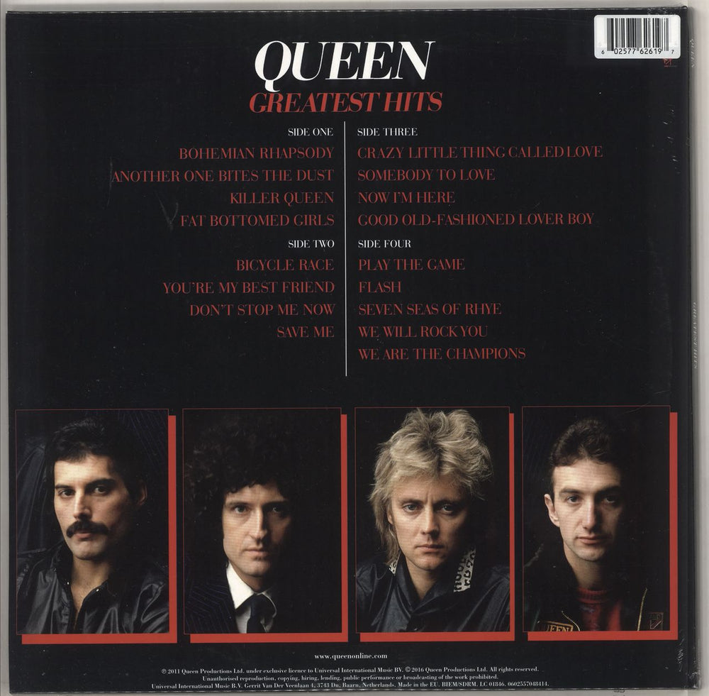 Queen Greatest Hits - Red Vinyl - Sealed UK 2-LP vinyl record set (Double LP Album) 602577626197