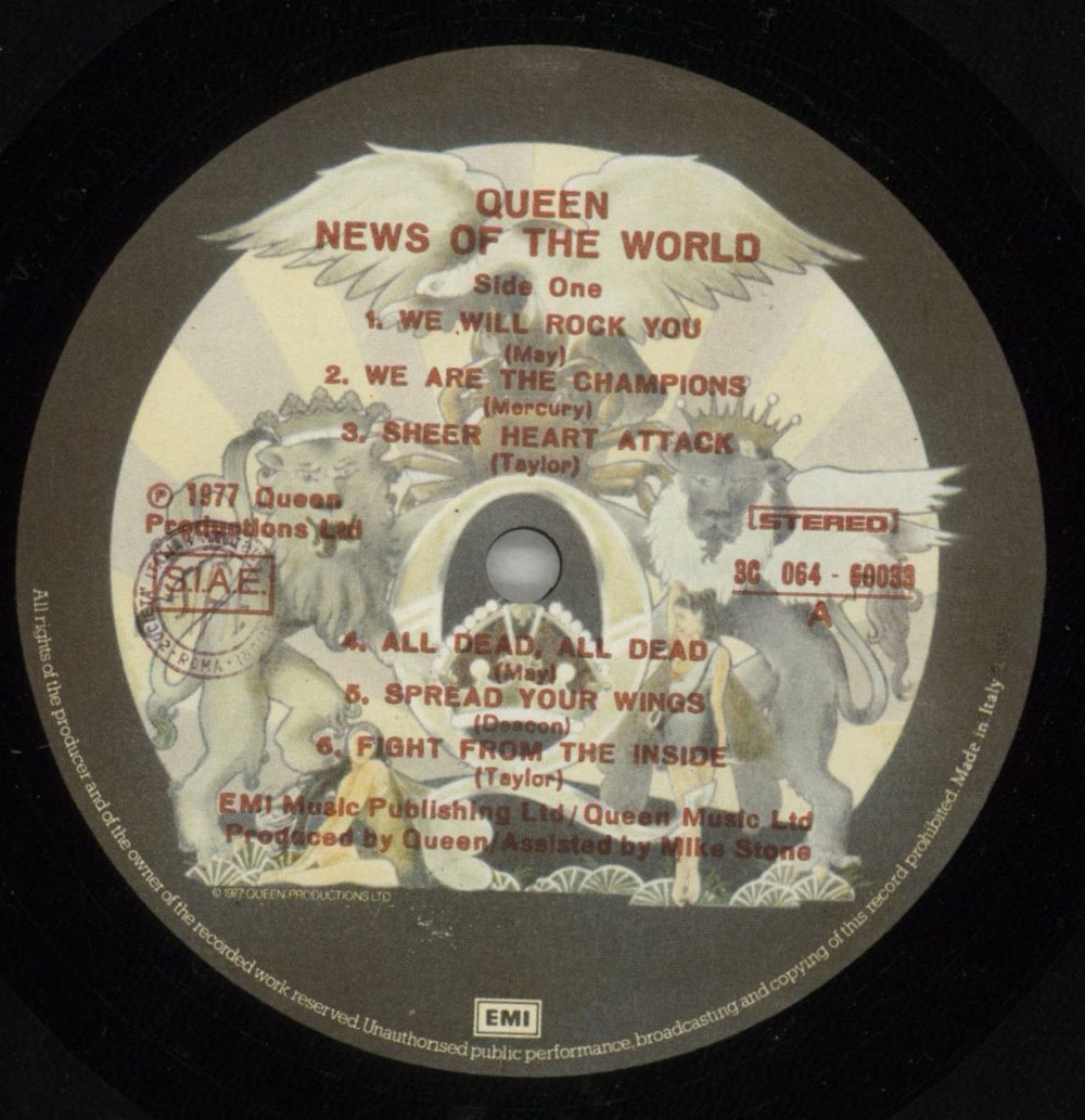 Queen News Of The World Italian vinyl LP album (LP record) QUELPNE726235