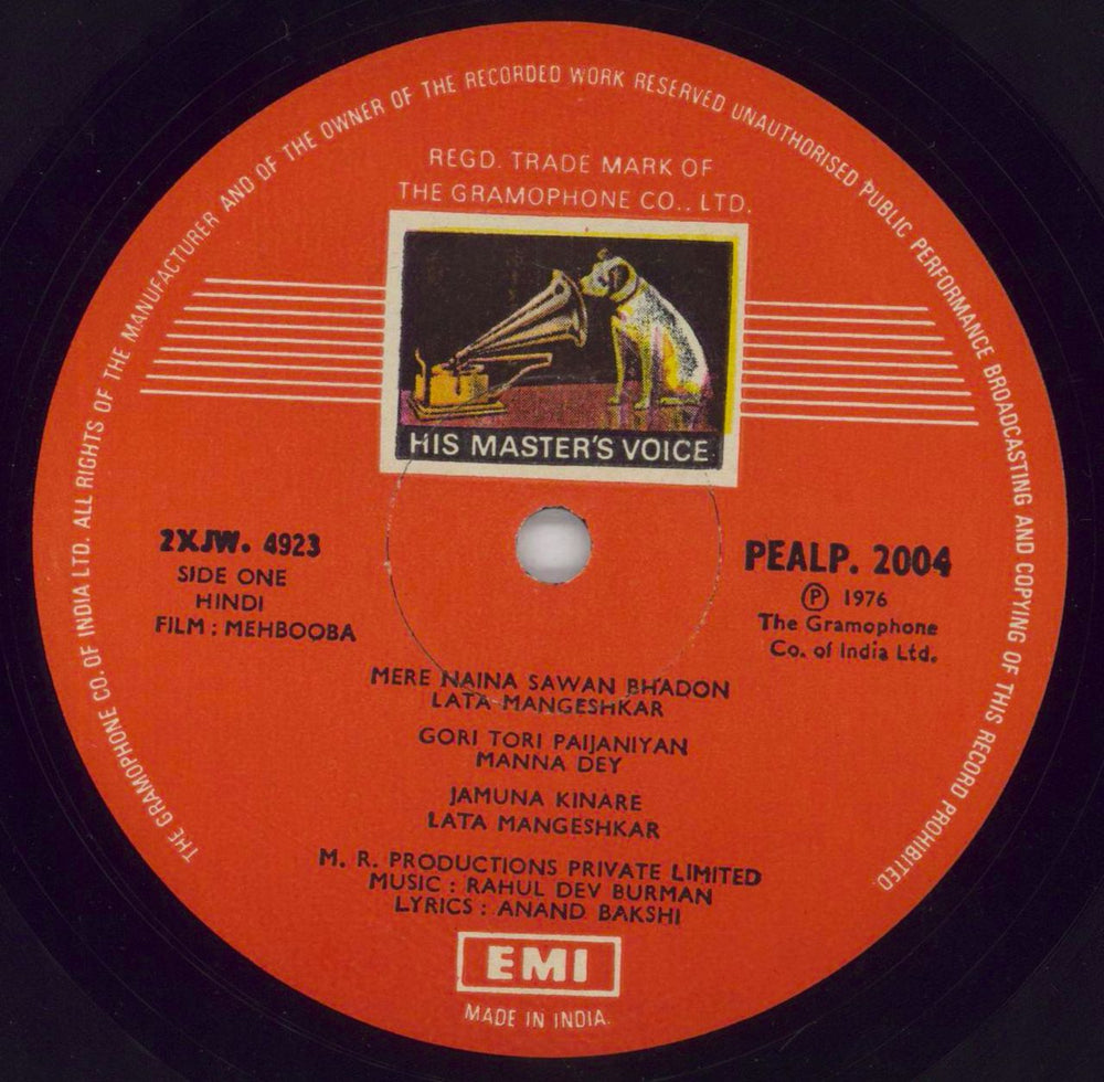 R.D. Burman Mehbooba Indian vinyl LP album (LP record) R7KLPME849090