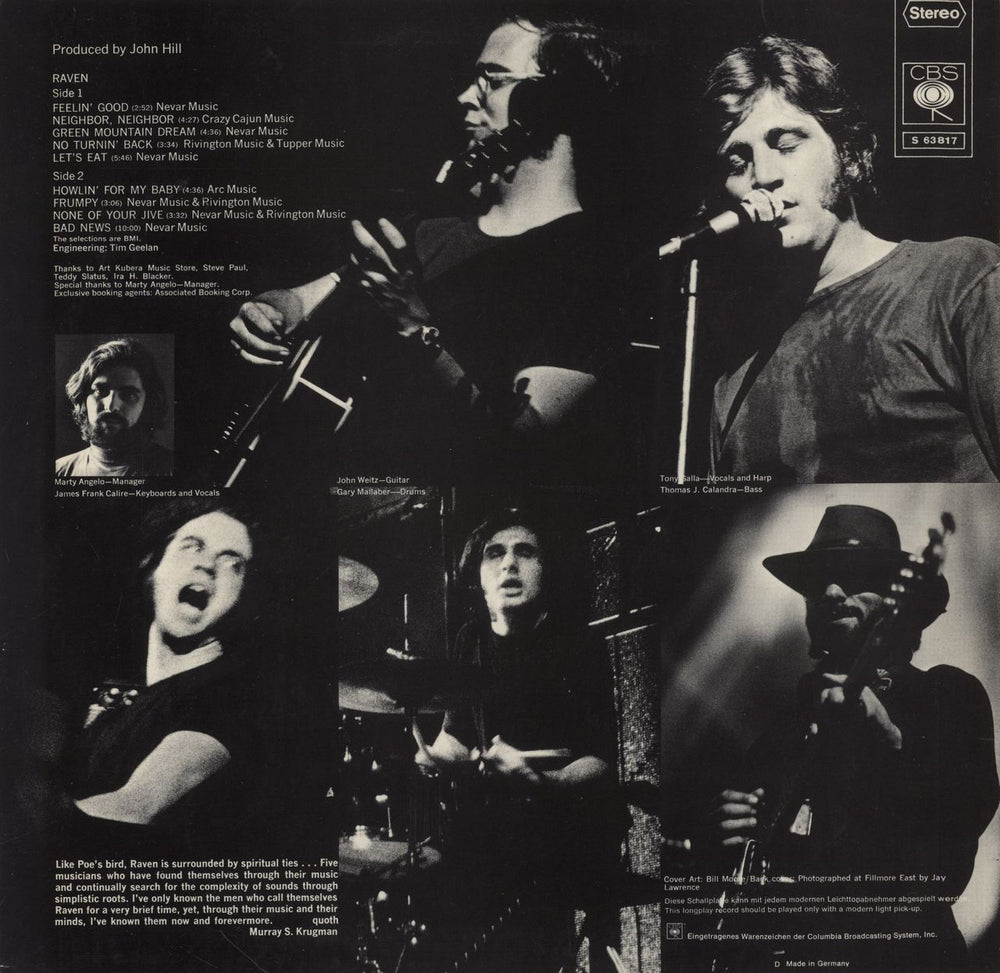 Raven (60S) Raven German vinyl LP album (LP record)