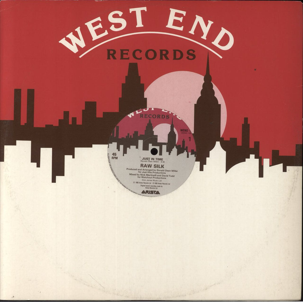 Raw Silk Just In Time UK 12" vinyl single (12 inch record / Maxi-single) WEND122
