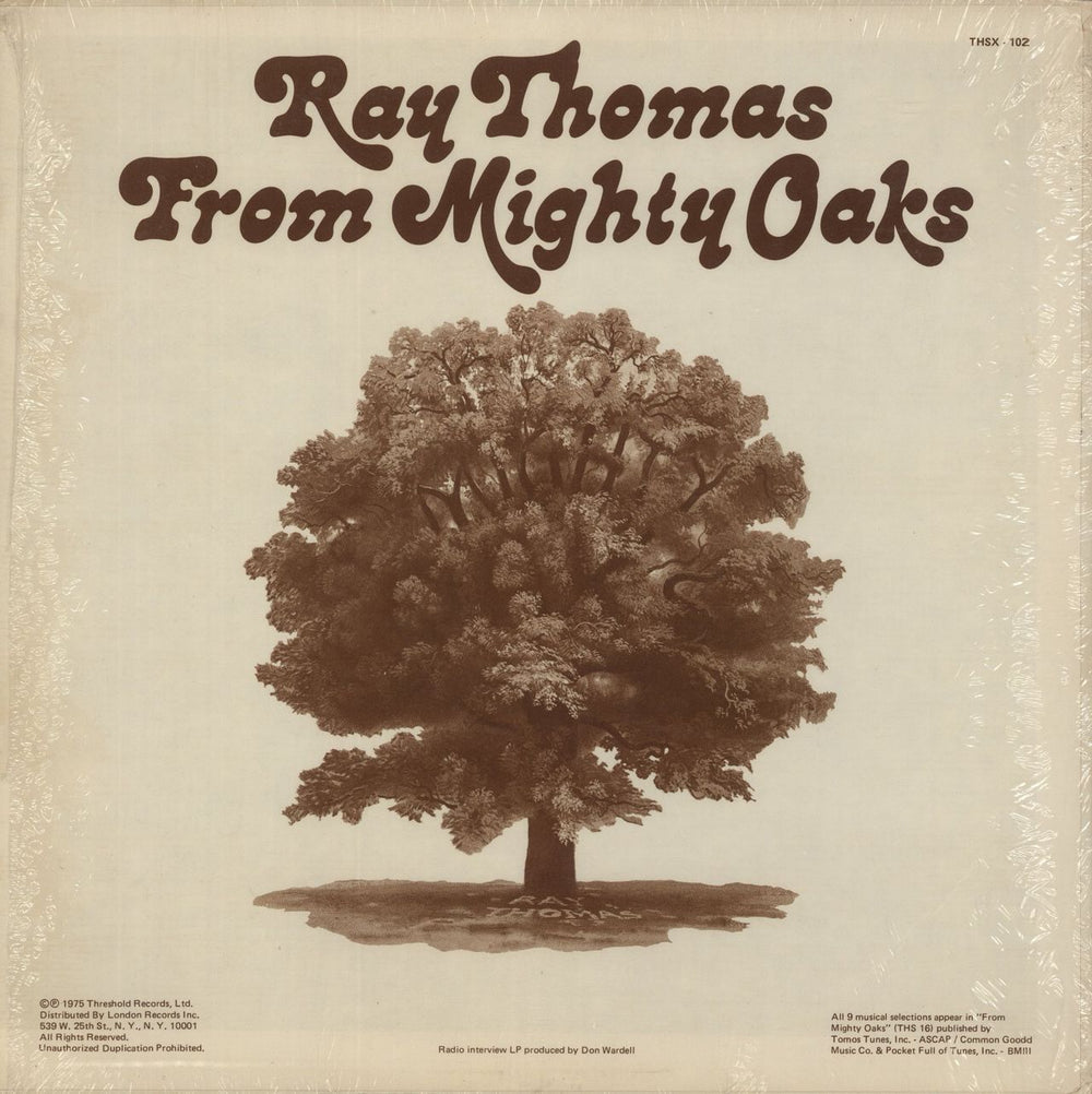 Ray Thomas Now...From The Moody Blues Ray Thomas Discusses The Recording Of His First Solo Album From Mighty Oa US Promo vinyl LP album (LP record)