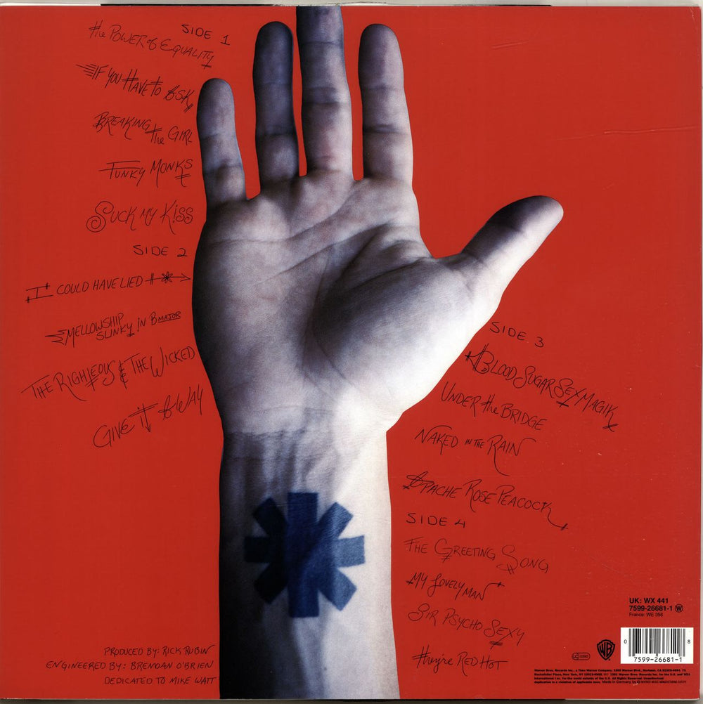 Red Hot Chili Peppers Blood Sugar Sex Magik UK 2-LP vinyl record set (Double LP Album) 075992668118