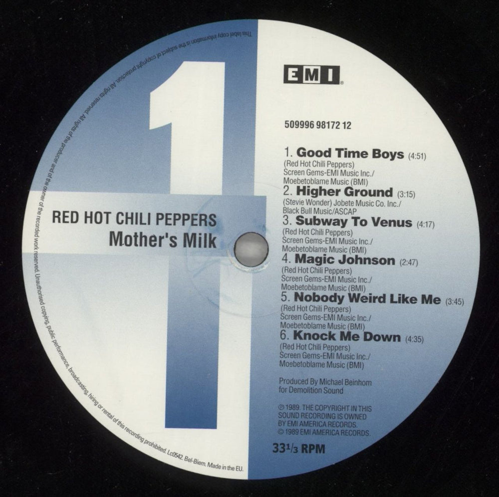 Red Hot Chili Peppers Mother's Milk - 180gm - EX UK vinyl LP album (LP record) RHCLPMO870811
