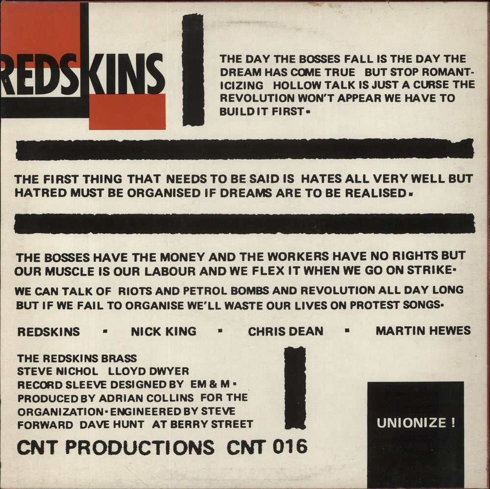 Redskins Lean On Me - Northern Mix UK 12" vinyl single (12 inch record / Maxi-single)