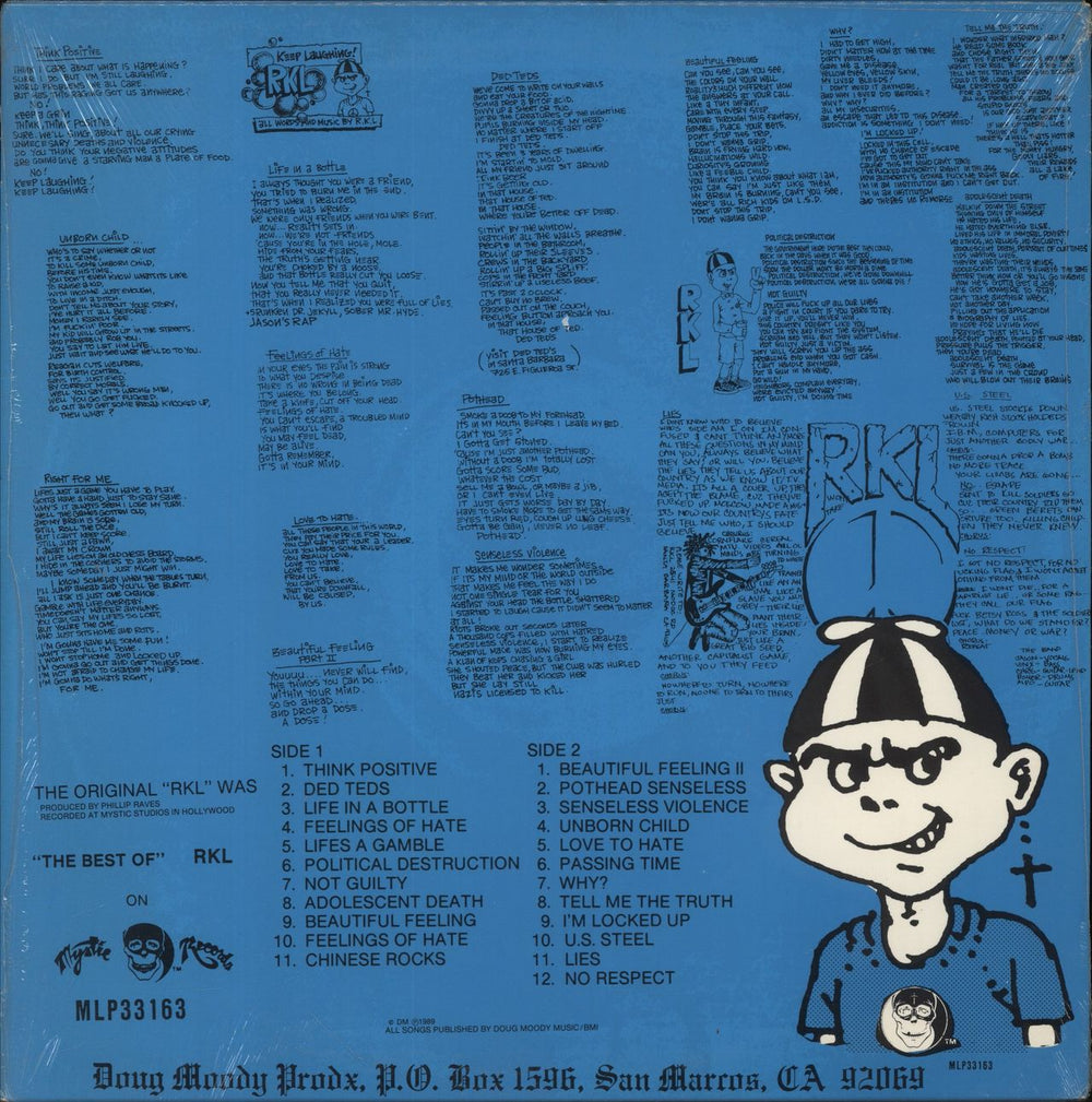 Rich Kids On LSD The Best Of RKL On Mystic Records US vinyl LP album (LP record)