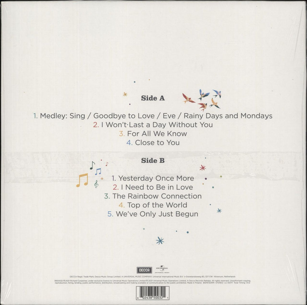 Richard Carpenter Richard Carpenter's Piano Songbook - Sealed UK vinyl LP album (LP record) 602438500321