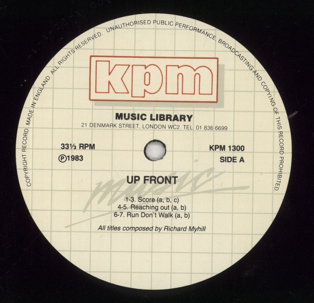 Richard Myhill Up Front UK vinyl LP album (LP record) RUULPUP856441
