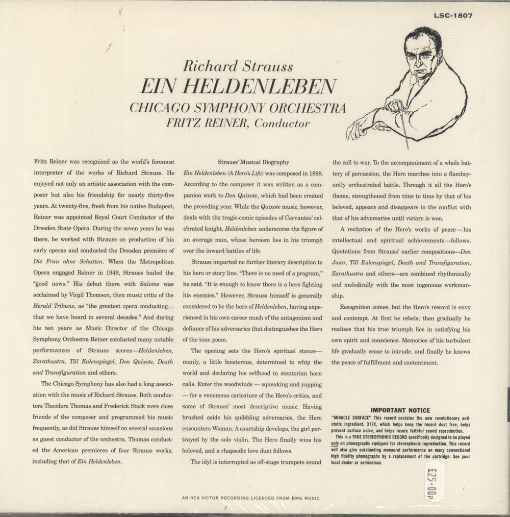 Richard Strauss Richard Strauss: Ein Heldenleben - 180gram UK vinyl LP album (LP record)