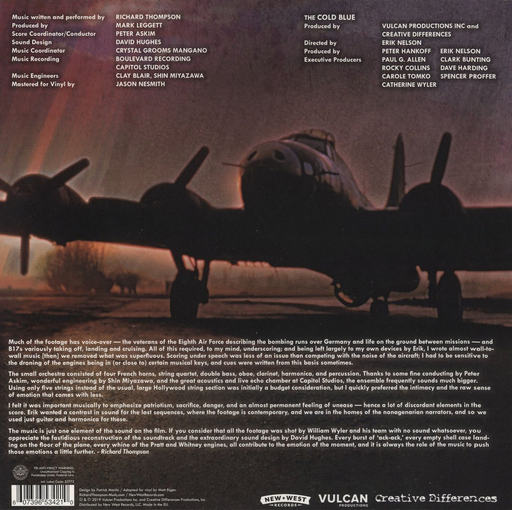 Richard Thompson The Cold Blue - Cold Blue Vinyl - RSD 2019 UK 2-LP vinyl record set (Double LP Album) 607396534210