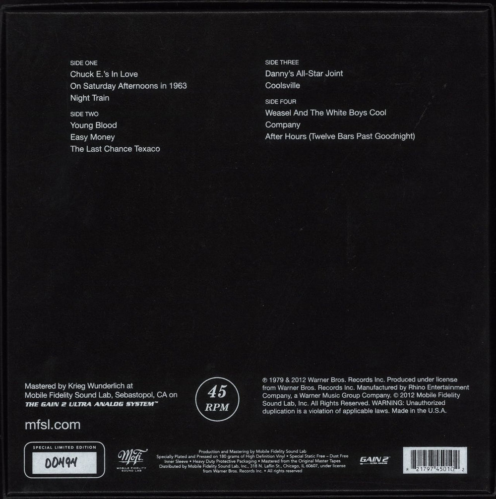 Rickie Lee Jones Rickie Lee Jones - Mo-Fi - 180gm Vinyl US Vinyl Box Set 821797450102