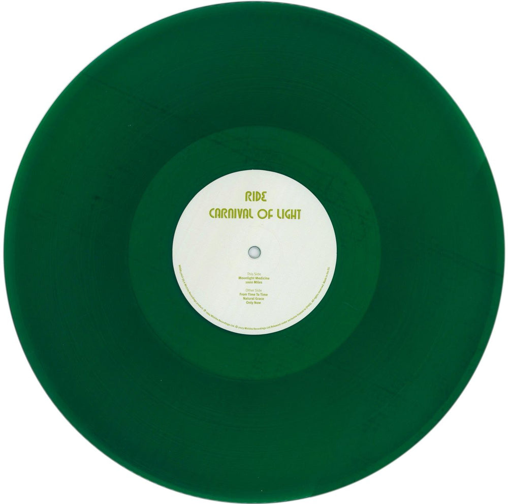 Ride Carnival Of Light - Green Vinyl UK 2-LP vinyl record set (Double LP Album) RID2LCA854699