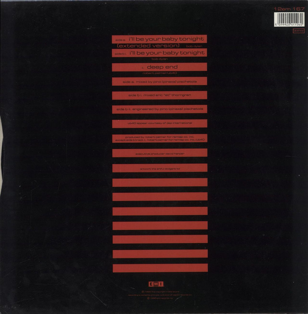 Robert Palmer I'll Be Your Baby Tonight UK 12" vinyl single (12 inch record / Maxi-single) 5099920411060