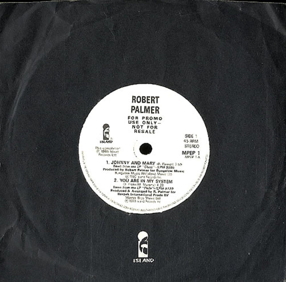 Robert Palmer Johnny And Mary UK Promo 7" vinyl single (7 inch record / 45) MPEP1