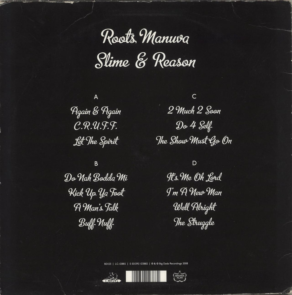 Roots Manuva Slime And Reason - VG Sleeve UK 2-LP vinyl record set (Double LP Album) 5021392123882
