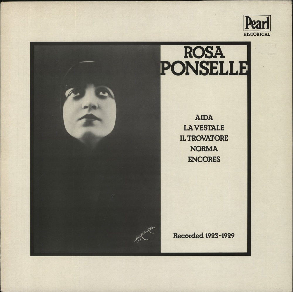 Rosa Ponselle Recorded 1923-1929 UK vinyl LP album (LP record) GEMM207