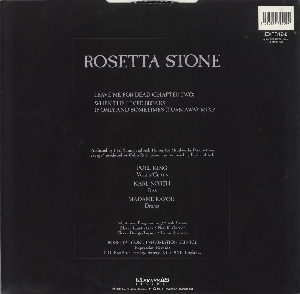 Rosetta Stone (Rock) Leave Me For Dead UK 12" vinyl single (12 inch record / Maxi-single) 5020284120084