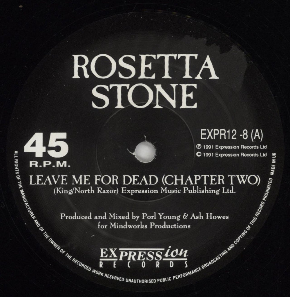 Rosetta Stone (Rock) Leave Me For Dead UK 12" vinyl single (12 inch record / Maxi-single) XO212LE277316