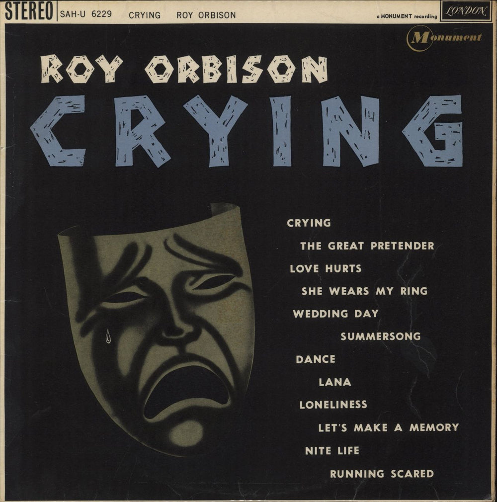 Roy Orbison Crying - 1st - Stereo UK vinyl LP album (LP record) SAH-U6229