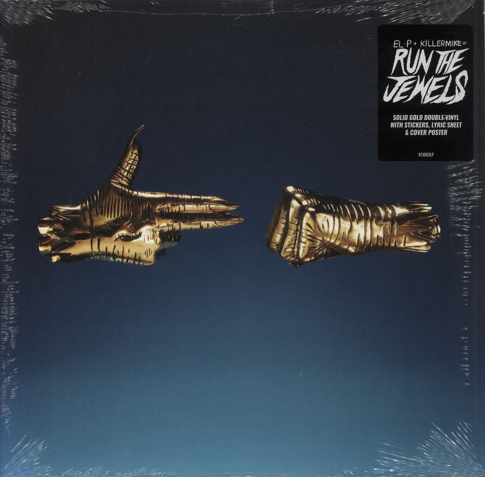 Run The Jewels Run The Jewels 3 - Gold Vinyl + RTJ Pendant & Gold Chain - Sealed US 2-LP vinyl record set (Double LP Album) RTJ003LP