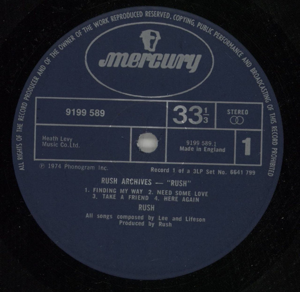 Rush Archives - EX UK 3-LP vinyl record set (Triple LP Album) RUS3LAR264347