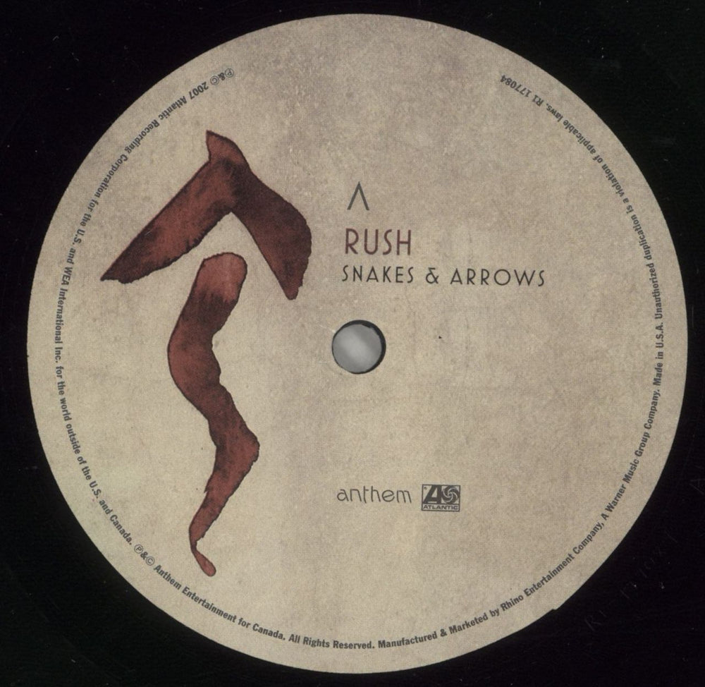 Rush Snakes & Arrows - 200 Gram Vinyl US 2-LP vinyl record set (Double LP Album) RUS2LSN865152