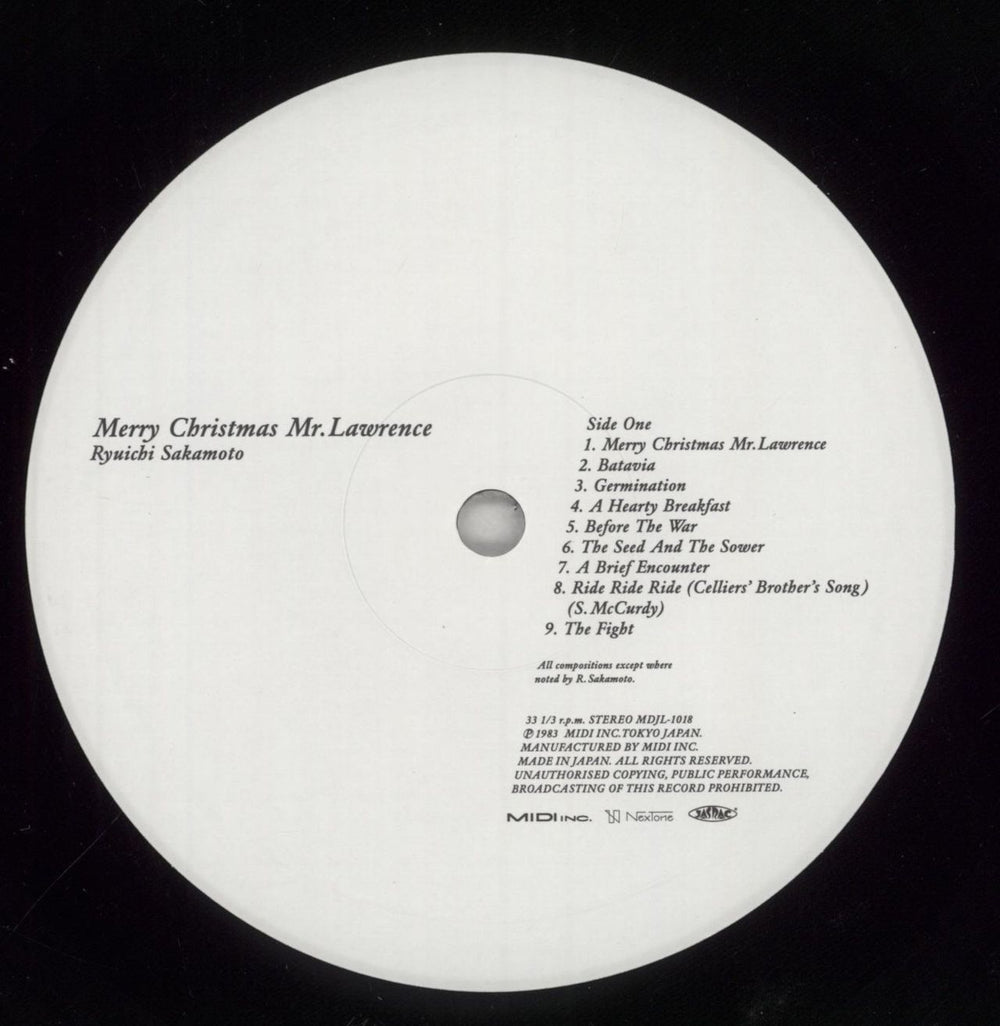 Ryuichi Sakamoto Merry Christmas Mr. Lawrence: HMV Japan Exclusive + PVC Insert Japanese vinyl LP album (LP record) RYULPME854981